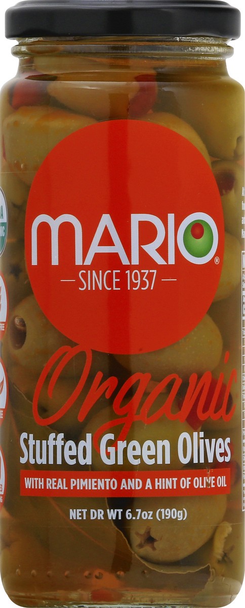 slide 1 of 12, Mario Organic Stuffed Green Olives 6.7 oz, 6.7 oz