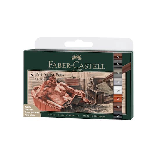 slide 1 of 3, Faber-Castell Faber Castell Classic Pitt Artist Pen Set, 8 ct total