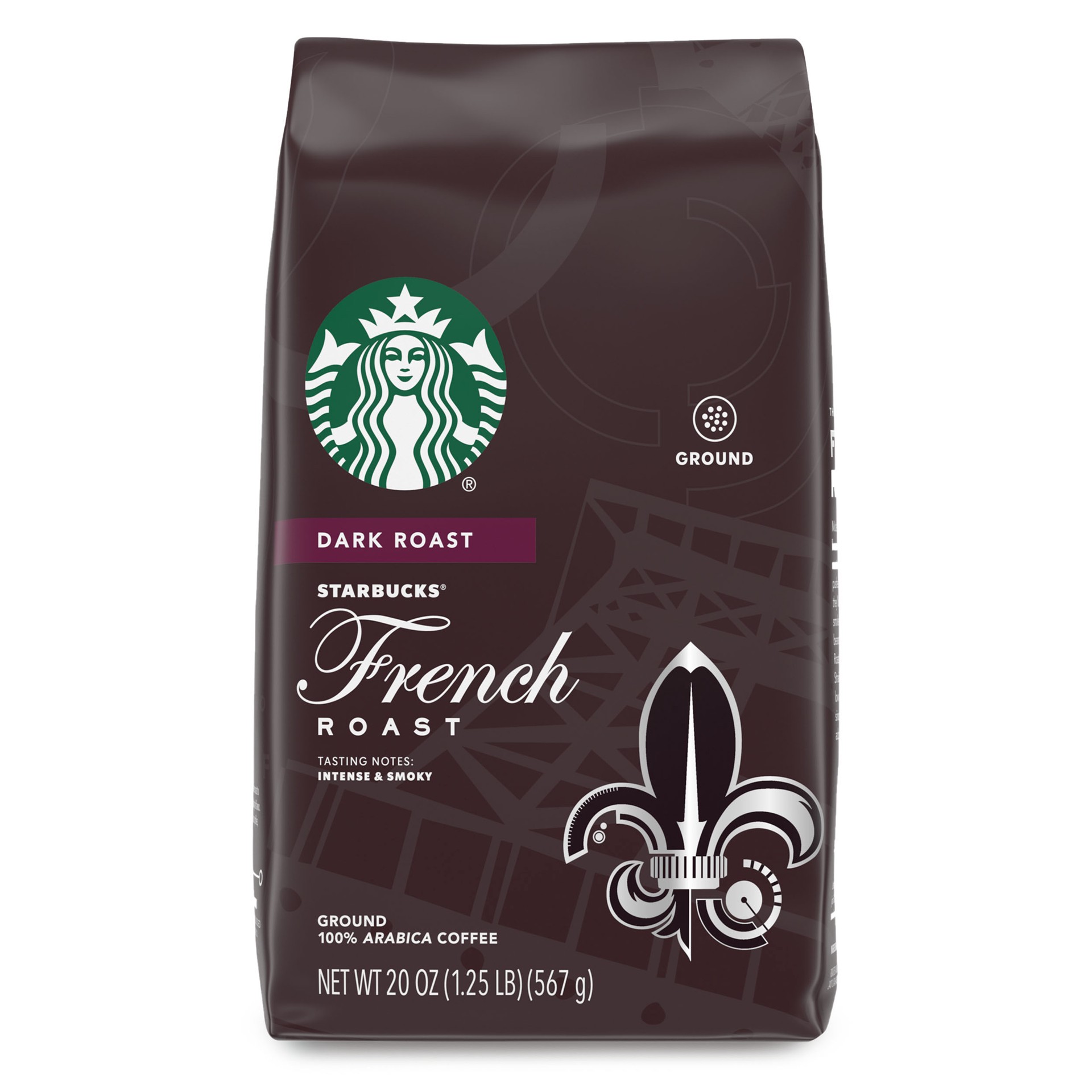 slide 1 of 9, Starbucks Ground Coffee—Dark Roast Coffee—French Roast—100% Arabica—1 bag - 20 oz, 20 oz