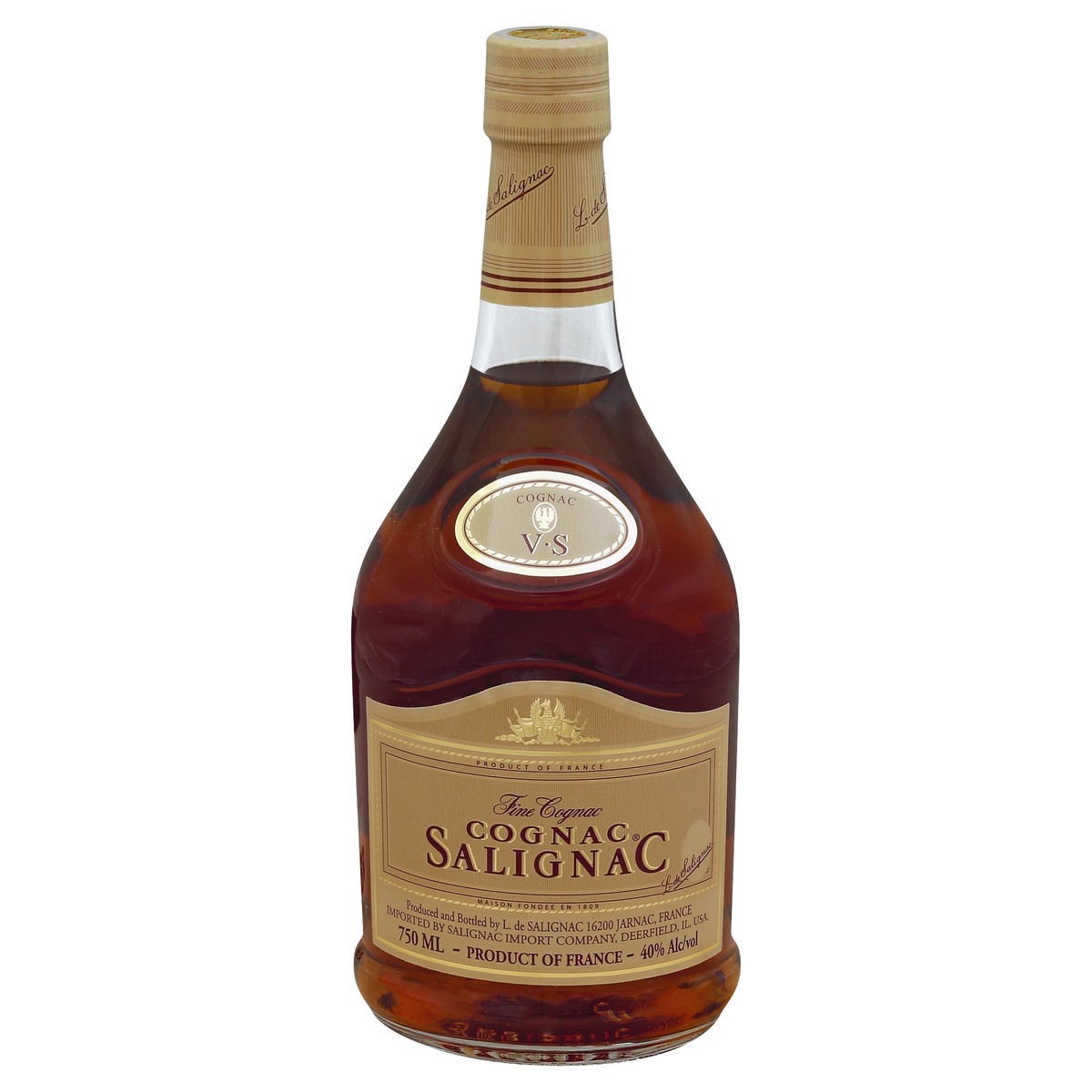 slide 3 of 3, Salignac Cognac Bottle, 750 ml