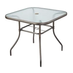 HD Designs Outdoors Orchards Square Glass Top Dining Table, 32 in