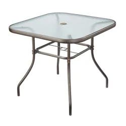 HD Designs Outdoors Orchards Square Glass Top Dining Table, 32 in