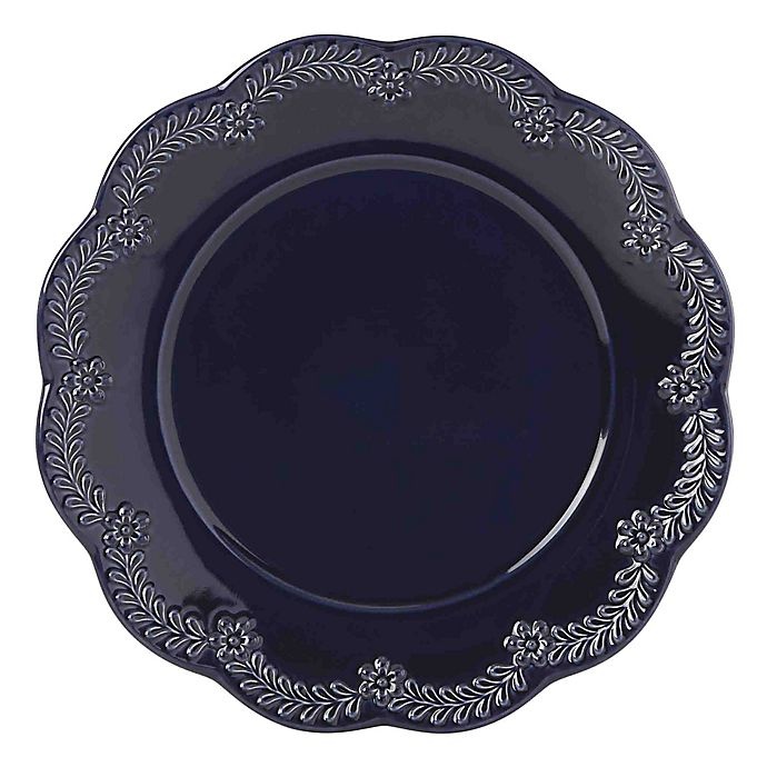 slide 1 of 1, Lenox Chelse Muse Floral Navy Dinner Plate, 1 ct