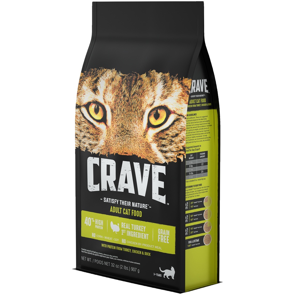 Crave Grain Free With Protein From Turkey, Chicken & Duck Dry Adult Cat 