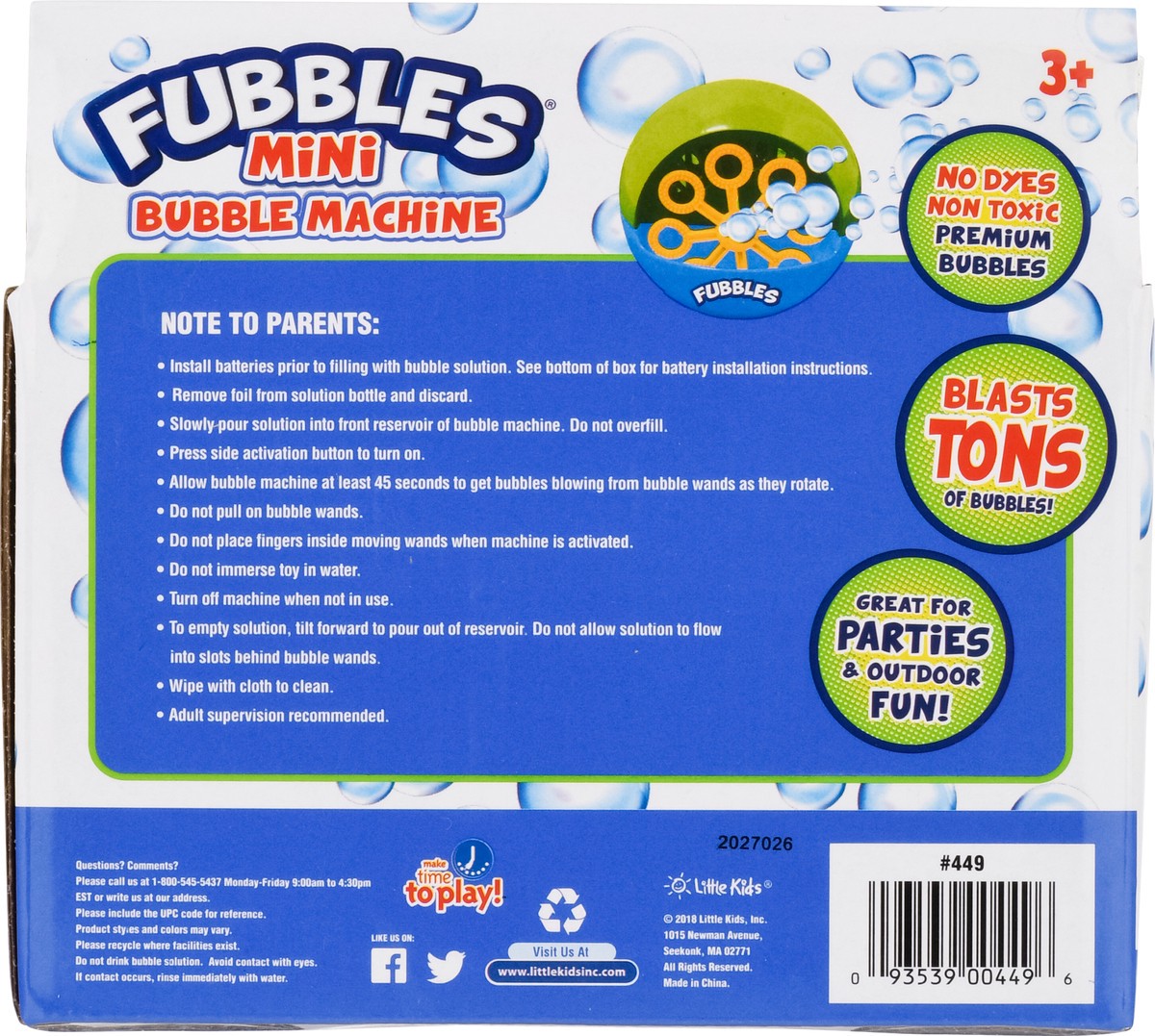 slide 5 of 8, Fubbles Mini Bubble Machine, 2 fl oz