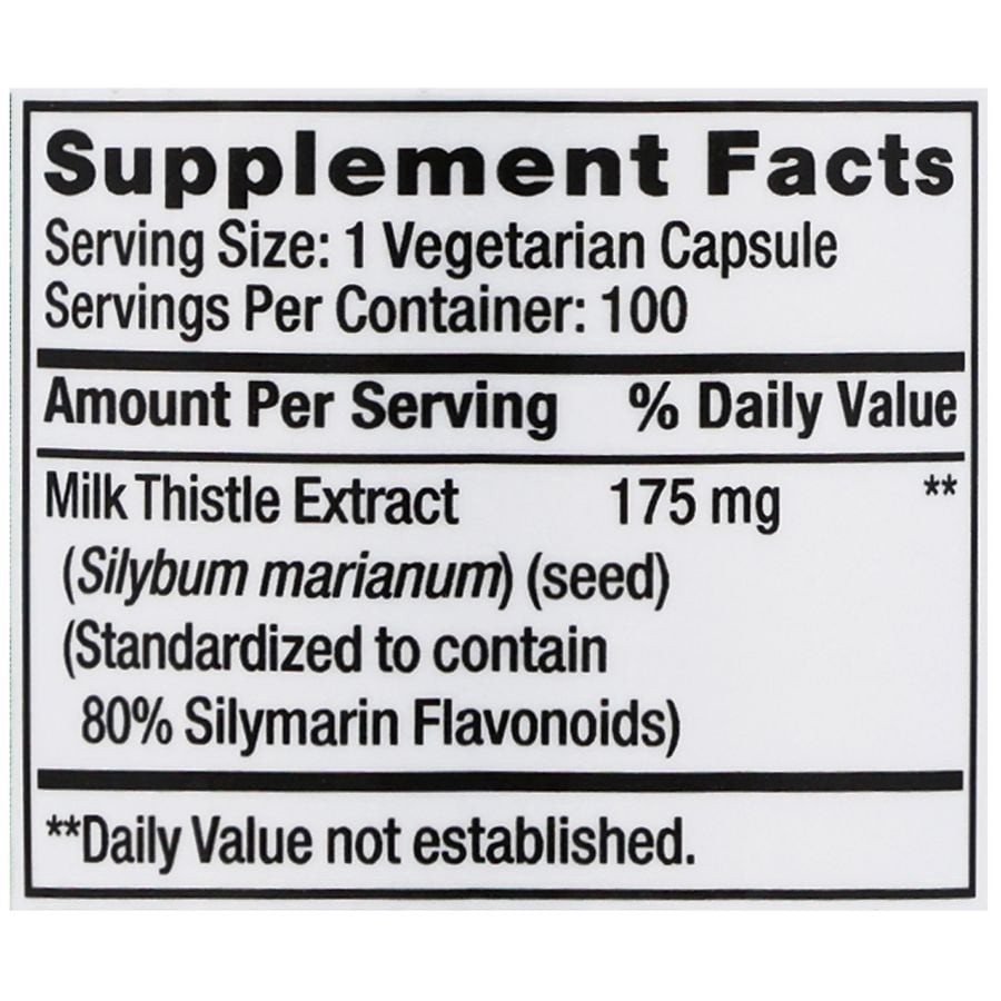 slide 2 of 5, Walgreens Free & Pure Milk Thistle 175 mg Vegetarian Capsules, 100 ct