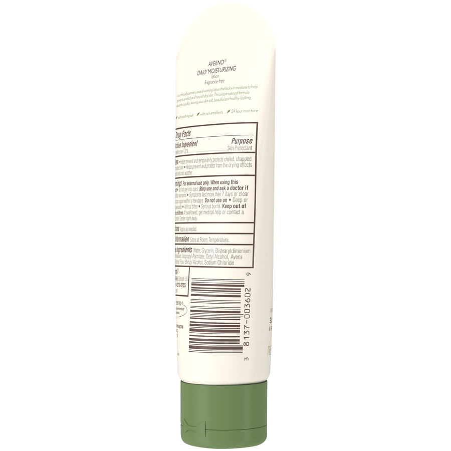 slide 4 of 4, Aveeno Daily Moisturizing Body Lotion with Soothing Oat and Rich Emollients to Nourish Dry Skin, Fragrance-Free, 2.5 fl oz
