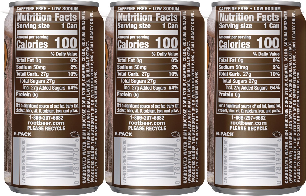slide 9 of 11, A&W Root Beer Soda, 7.5 fl oz cans, 6 pack, 6 ct; 7.5 fl oz