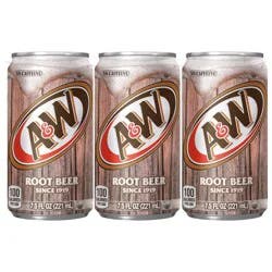 A&W No Caffeine Root Beer Soda - 6 ct; 7.5 fl oz