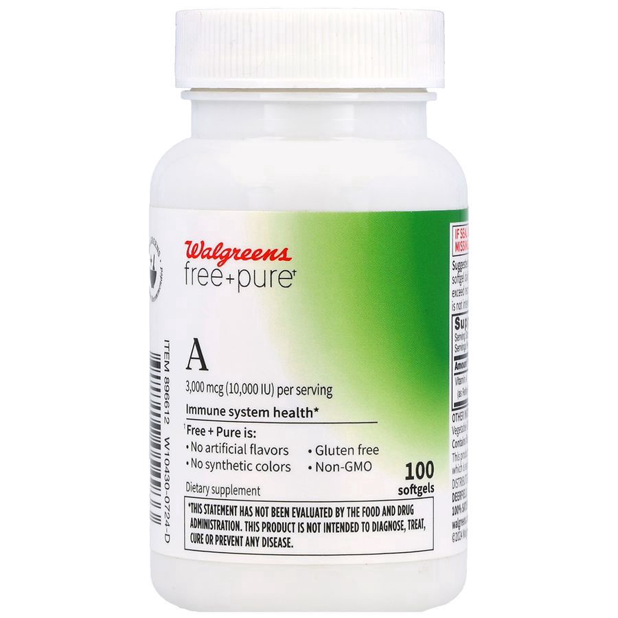 slide 1 of 5, Walgreens Free & Pure A 3,000 mcg Softgels, 100 ct