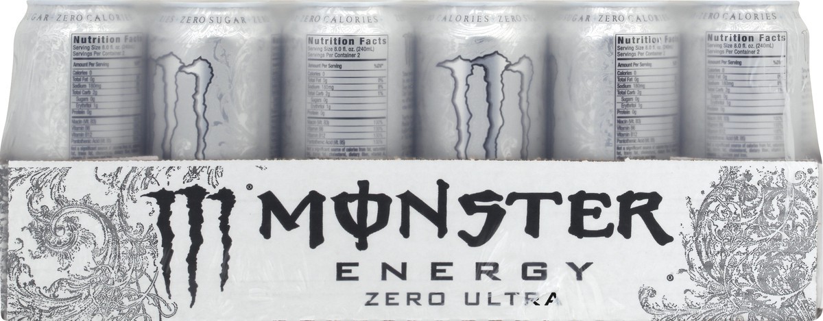 slide 3 of 8, Monster Zero Ultra Energy Drink - 4 ct, 24 ct; 16 fl oz