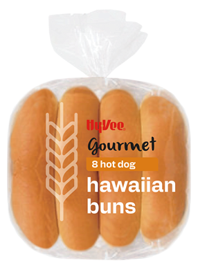 slide 1 of 1, Hy-Vee Hawaiian Hot Dog Buns 8Ct, 13 oz