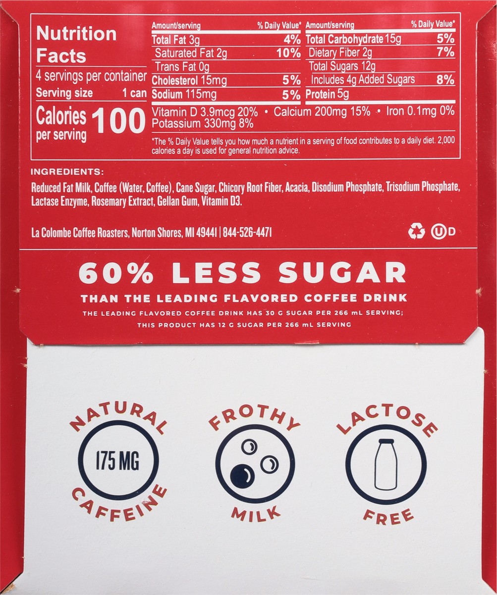 slide 8 of 13, La Colombe Coffee, Triple Latte, 9 fl oz Cans, 4 Pack, 4 ct, 36 fl oz