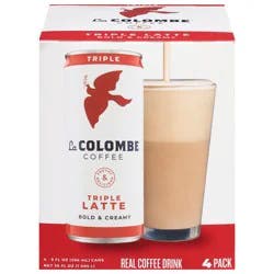 La Colombe Real Triple Latte Coffee Drink 4 Pack 4 - 9 fl oz Cans