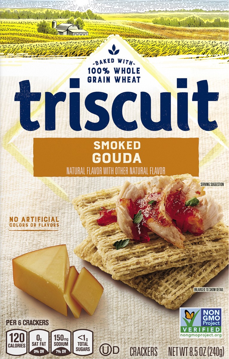 slide 7 of 9, Triscuit Smoked Gouda Whole Grain Wheat Crackers, 8.5 oz, 8.5 oz