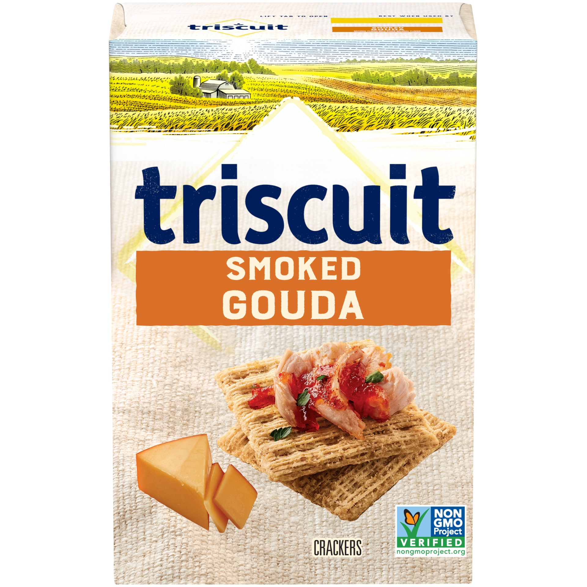 slide 1 of 8, Triscuit Smoked Gouda Flavored Crackers, 8.5 oz