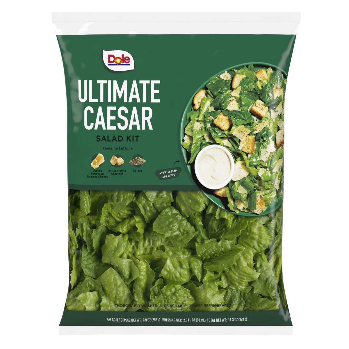 slide 1 of 11, Dole Ultimate Caesar Premium Salad Kit, 11.3oz, 1 ct