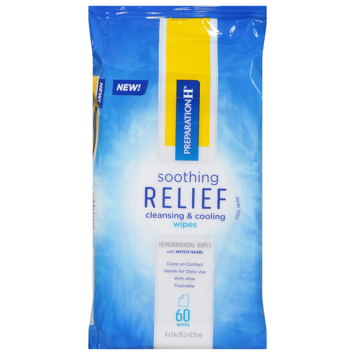 slide 1 of 9, Preparation H Cleansing & Cooling Soothing Relief Wipes 60 ea, 60 ct