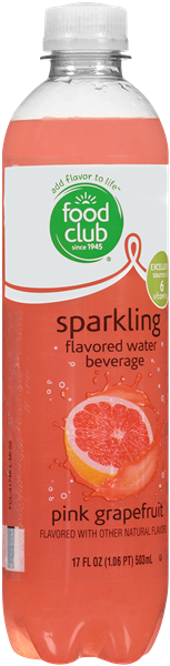 slide 1 of 1, Food Club Pink Grapefruit Flavored Sparkling Water Beverage, 17 fl oz