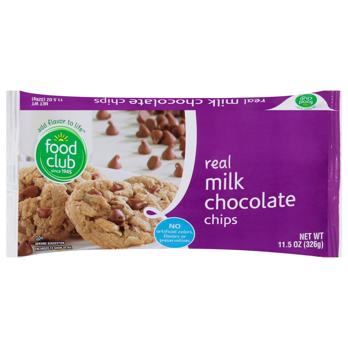 slide 1 of 9, Food Club Milk Chocolate Chips, Real, 11.5 oz