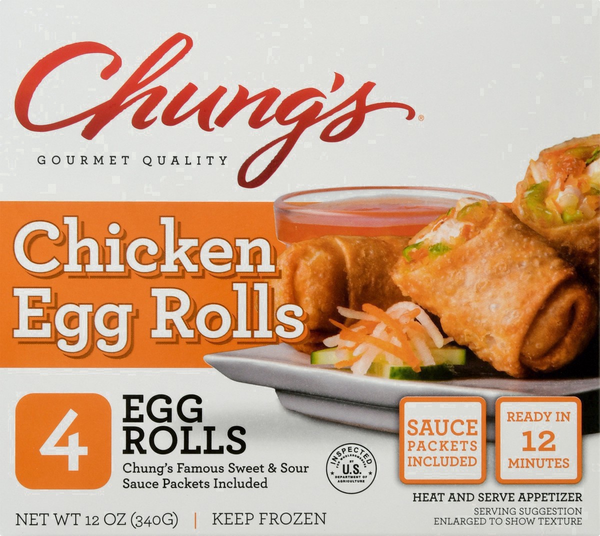 slide 5 of 24, Chung's White Meat Chicken Egg Rolls, 12 oz