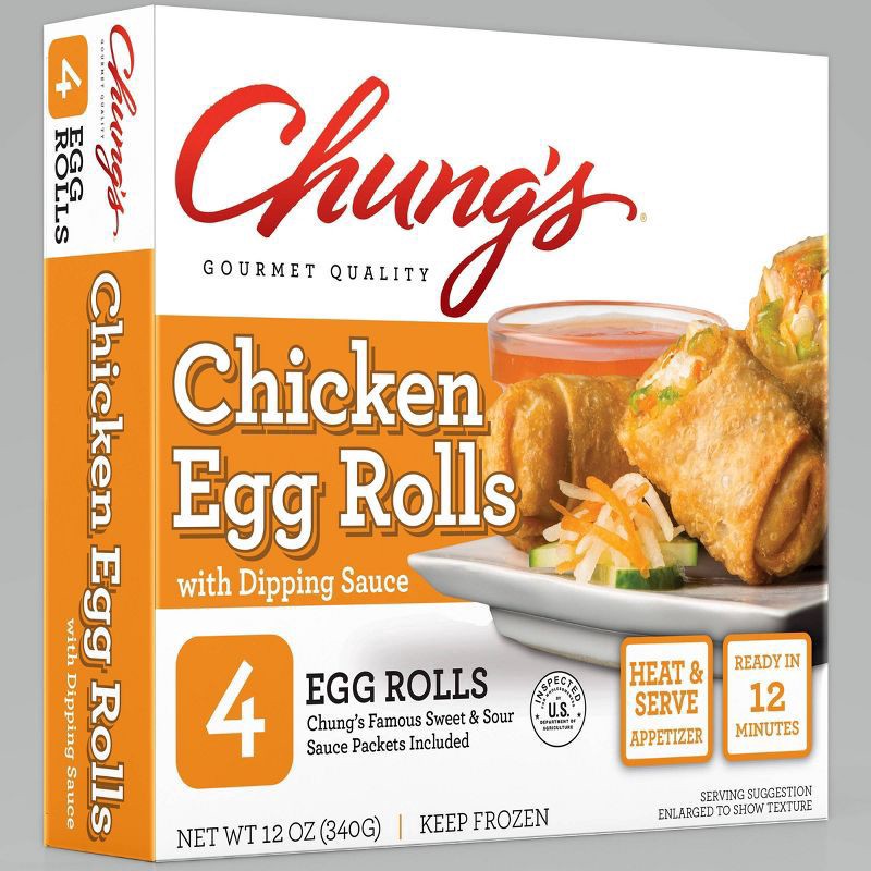 slide 1 of 24, Chung's White Meat Chicken Egg Rolls, 12 oz