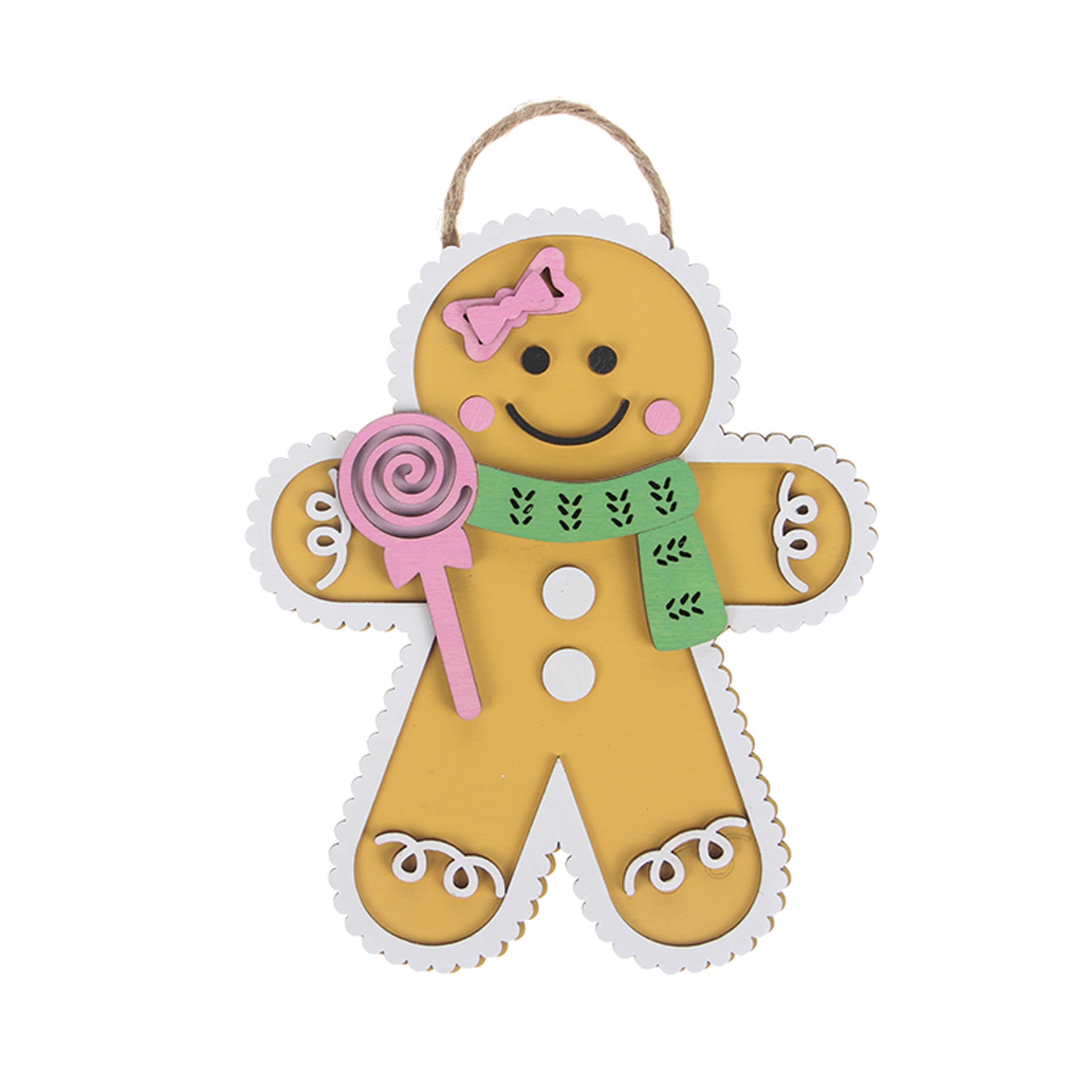 slide 4 of 4, 6" Gingerbread Plaque Diy Wood Decor Kit By Make Market, 5 in x 6 in
