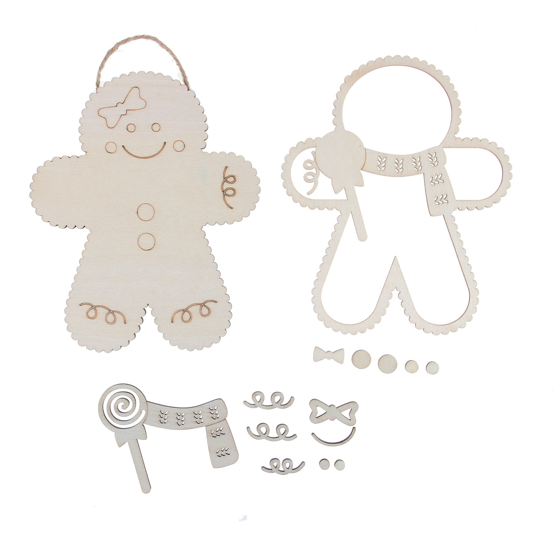 slide 3 of 4, 6" Gingerbread Plaque Diy Wood Decor Kit By Make Market, 5 in x 6 in