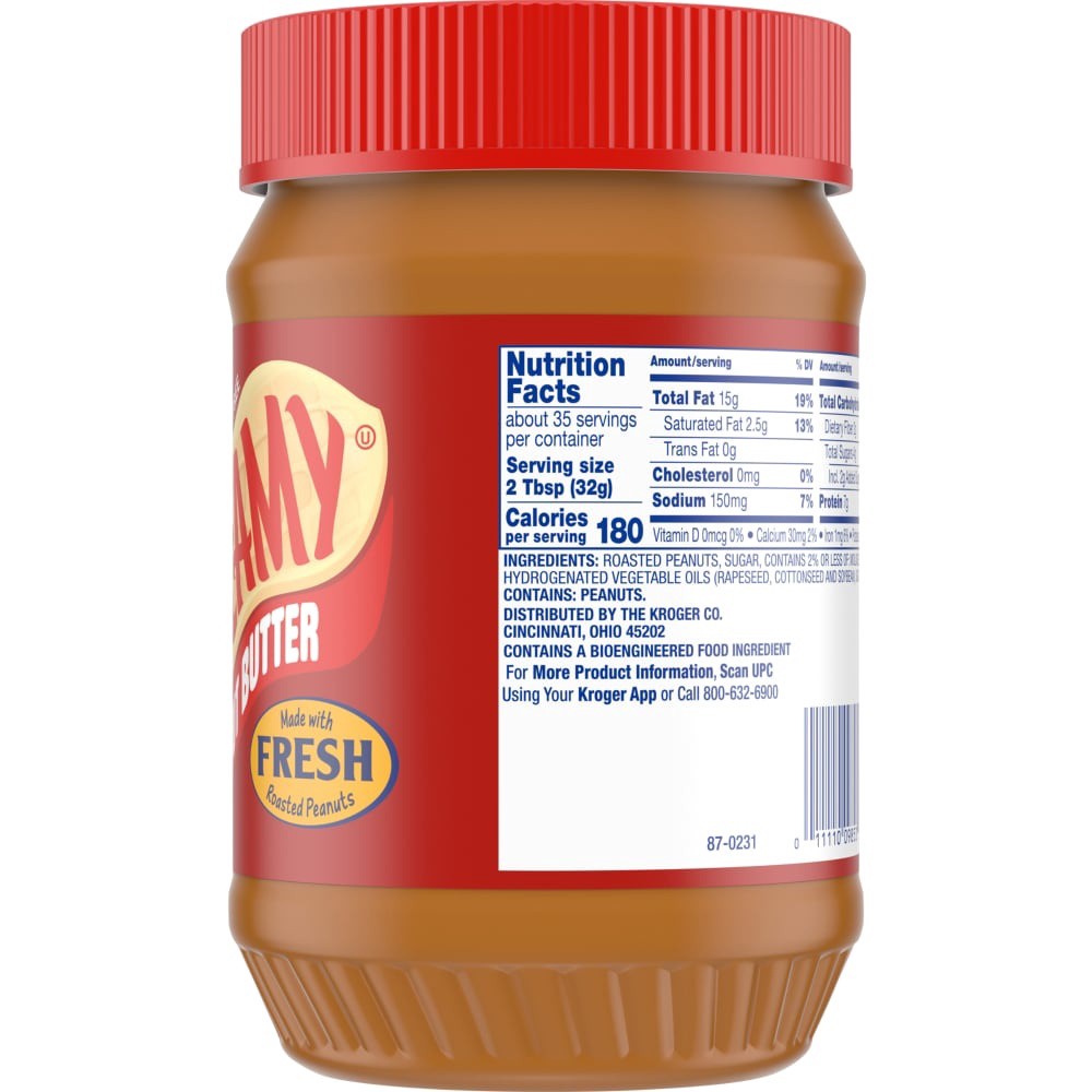 slide 3 of 4, Kroger Creamy Peanut Butter, 40 oz