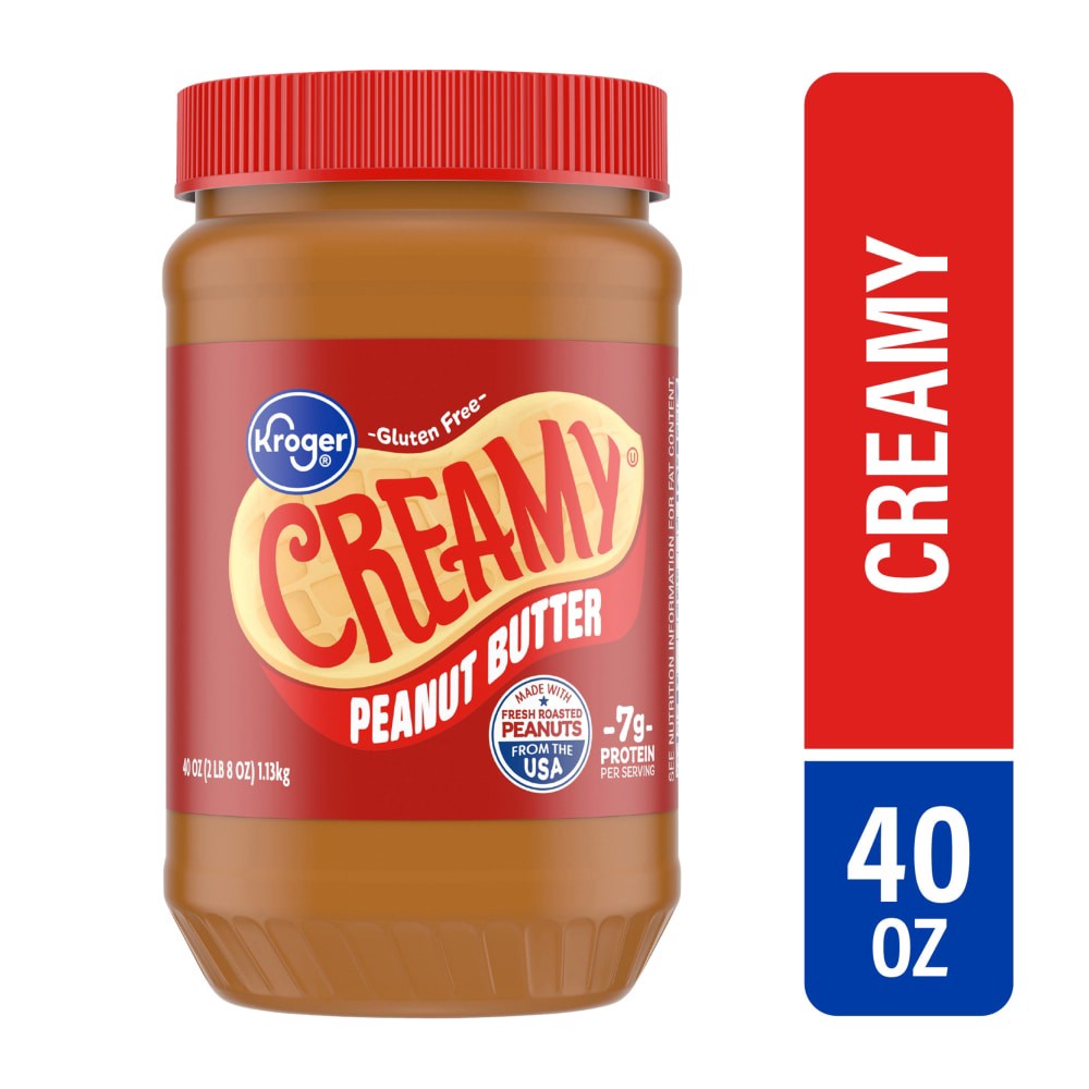 slide 1 of 4, Kroger Creamy Peanut Butter, 40 oz