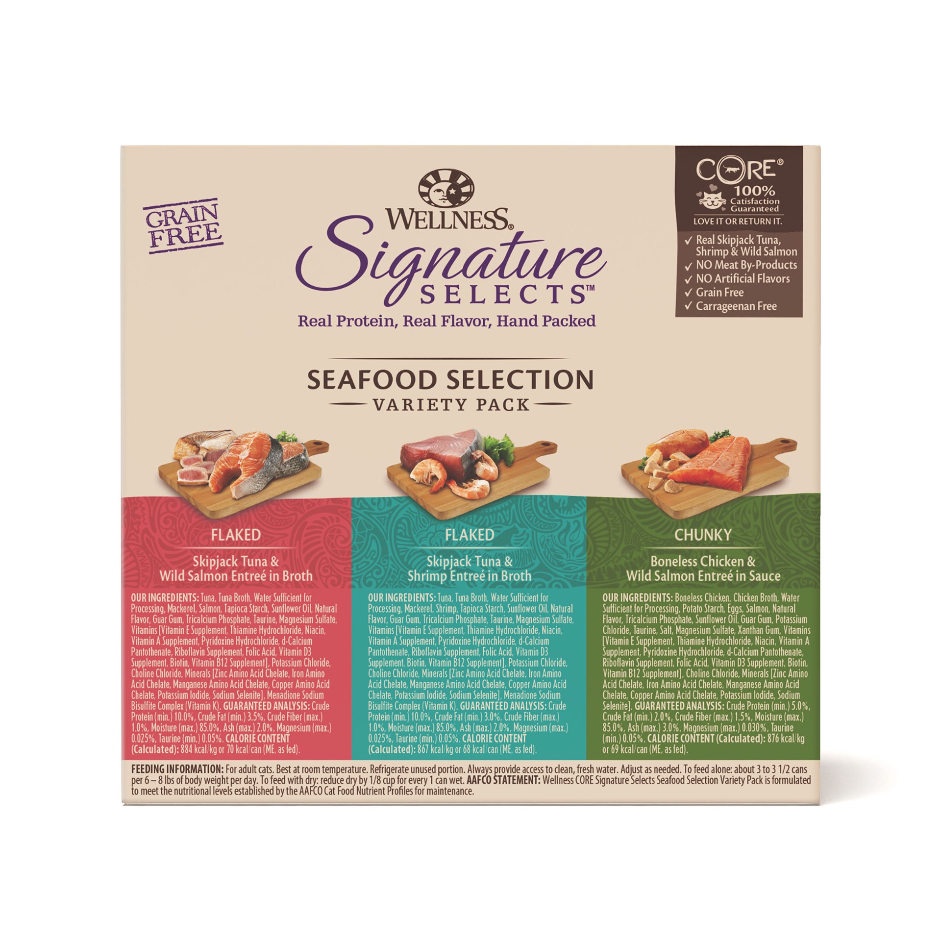 slide 2 of 5, Wellness Signature Selects Seafood Wet Cat Food Variety Pack, 8 ct