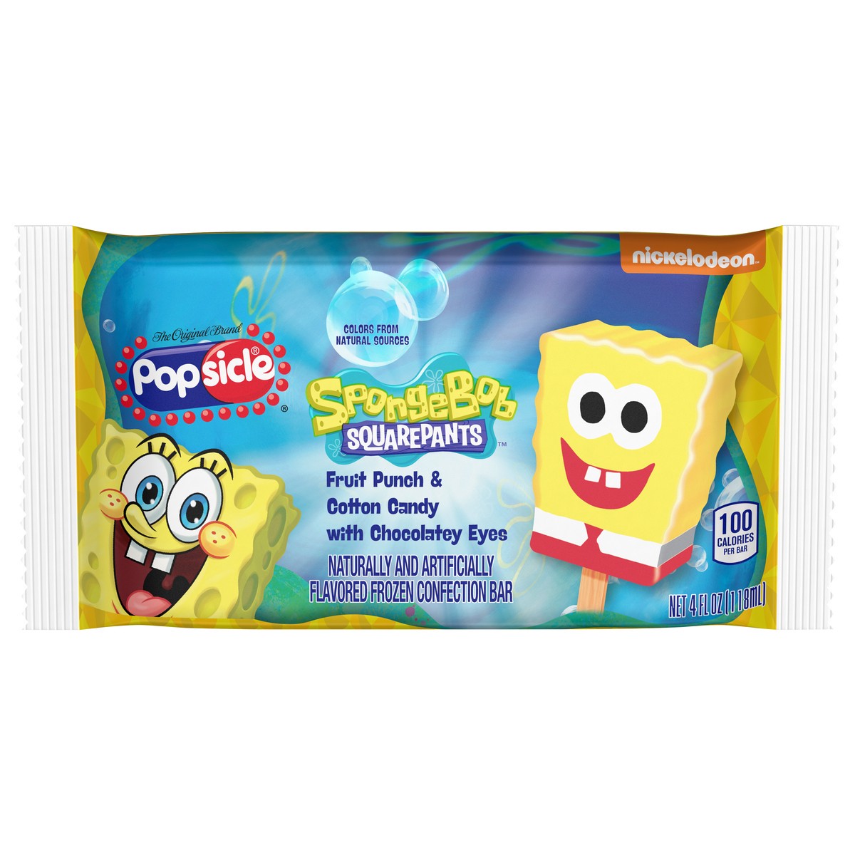 slide 1 of 9, Popsicle Frozen Confection Bar Spongebob 1 Ct, 4 oz