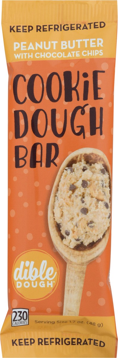 slide 4 of 9, Dible Dough Peanut Butter with Chocolate Chips Cookie Dough Bar 1.7 oz, 1.7 oz
