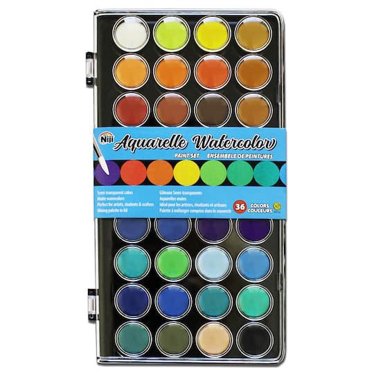 slide 1 of 5, Yasutomo Niji Aquarelle Matte Watercolors, 1 ct