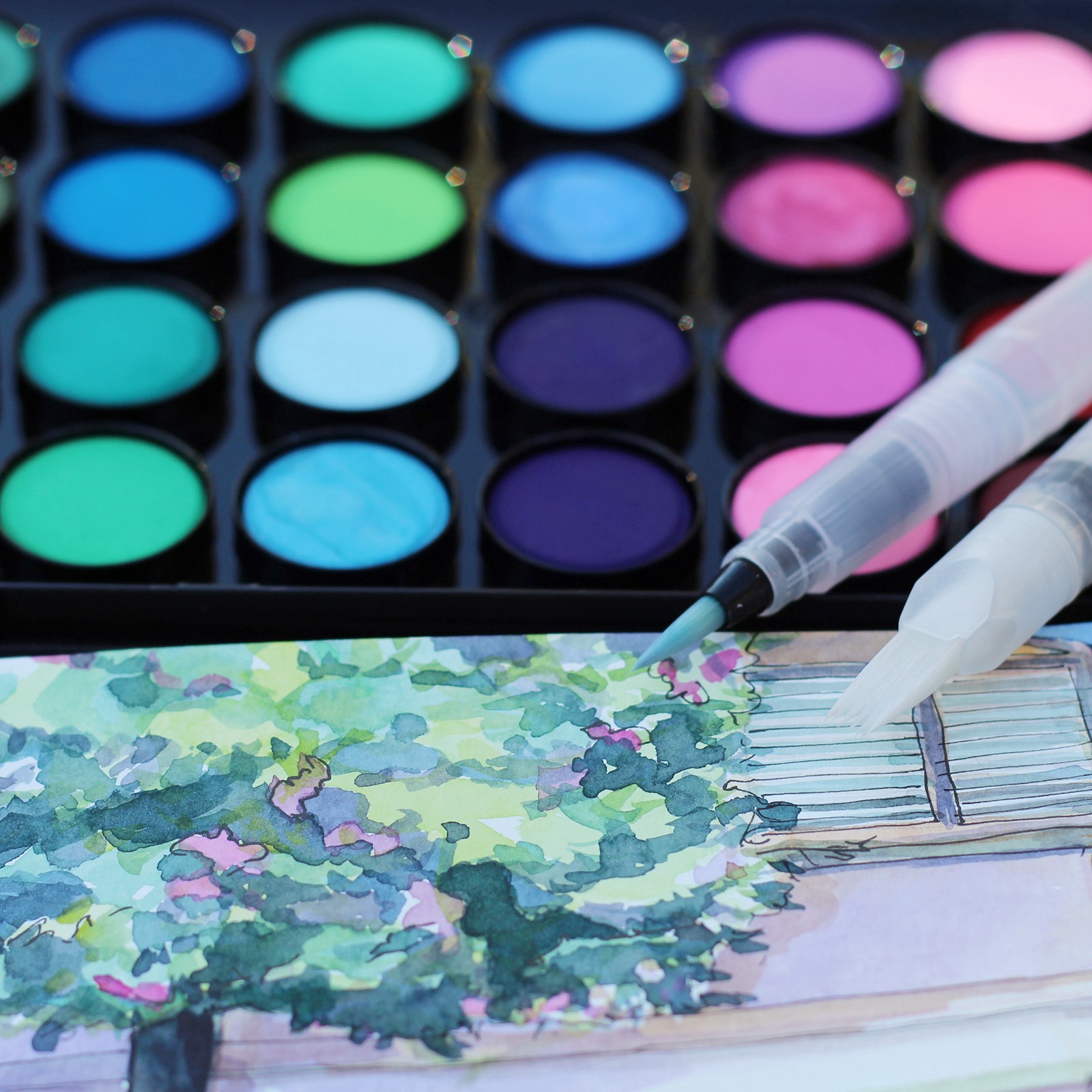 slide 2 of 5, Yasutomo Niji Aquarelle Matte Watercolors, 1 ct