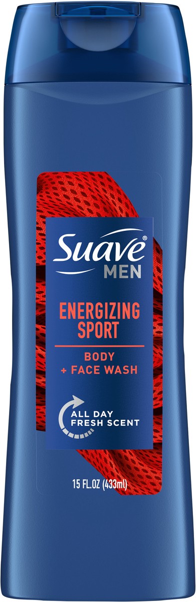 slide 3 of 9, Suave Sport Men Body Wash, 12 oz