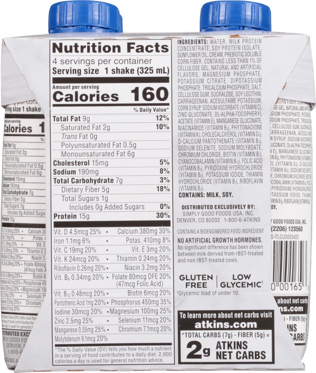 slide 9 of 9, Atkins Shakes, Protein-Rich, Creamy Cinnamon Swirl, 4 ct