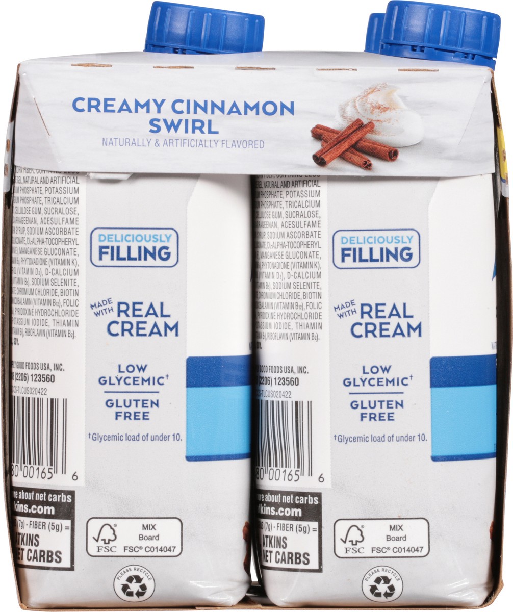 slide 6 of 9, Atkins Shakes, Protein-Rich, Creamy Cinnamon Swirl, 4 ct