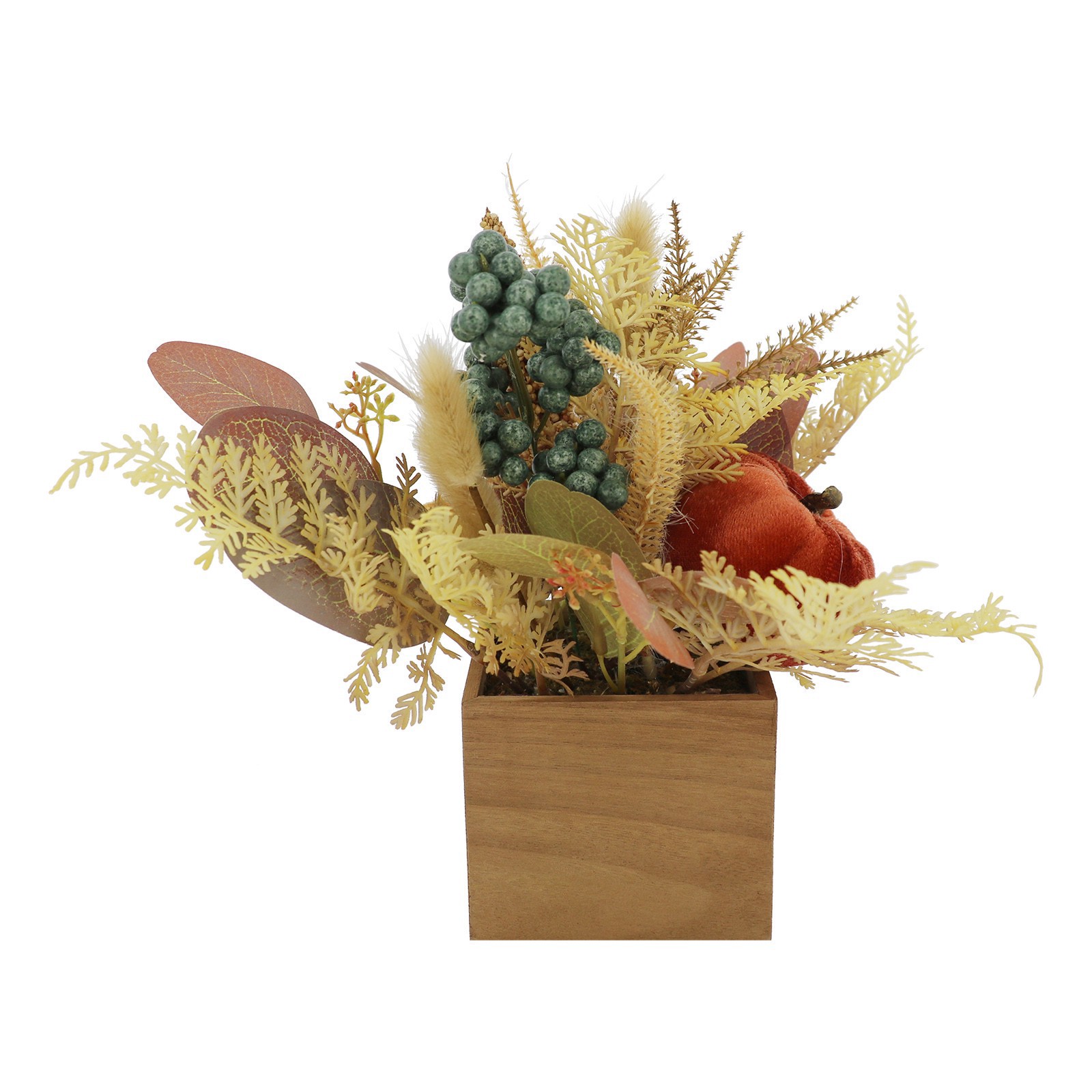 slide 2 of 3, 11.5" Fall Foliage In Wood Box Floral Decor By Ashland, 11.5 in x 11.5 in x 7.5 in