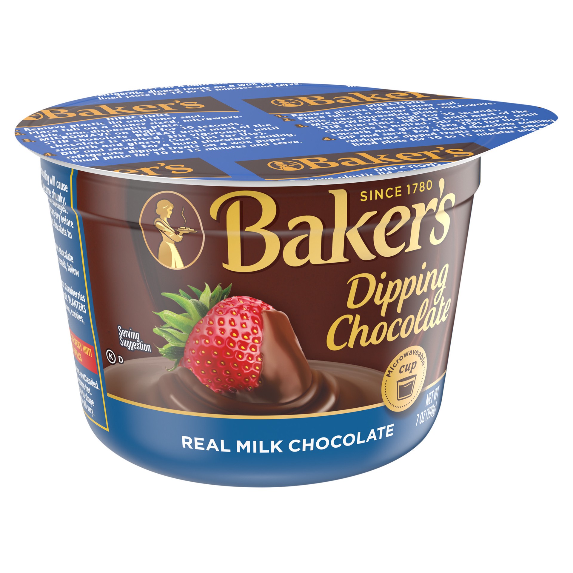 slide 4 of 5, Baker's Real Milk Dipping Chocolate, 7 oz Cup, 7 oz