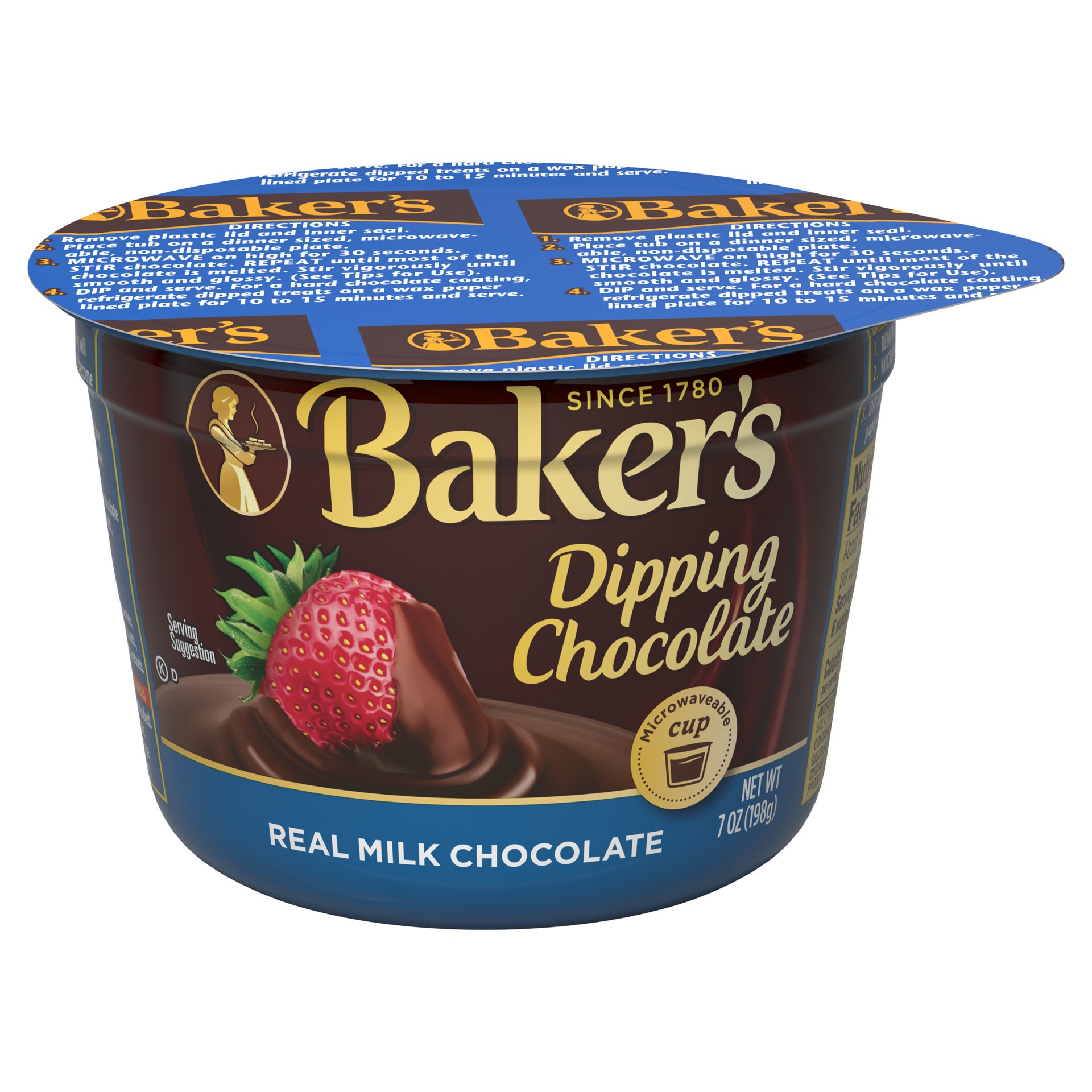 slide 1 of 5, Baker's Real Milk Dipping Chocolate, 7 oz Cup, 7 oz