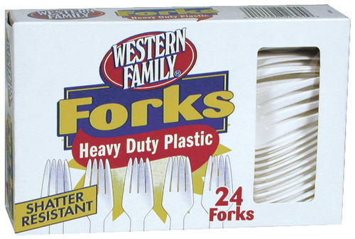 slide 1 of 1, Western Family Spoons Heavy Duty Plastic, 24 ct