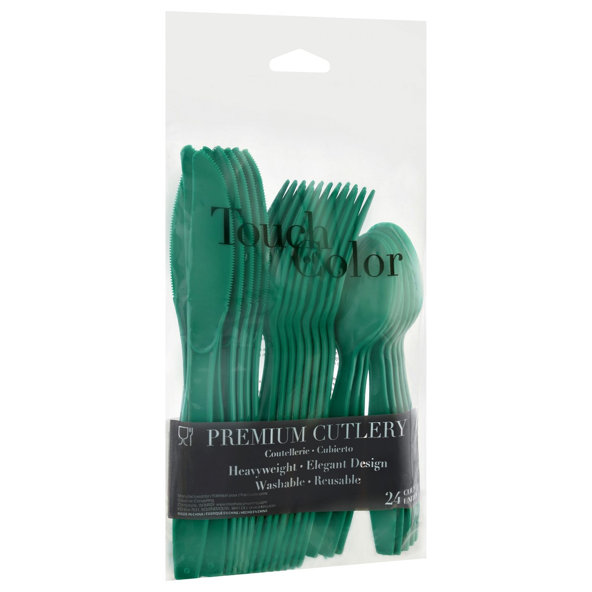 slide 6 of 9, Touch of Color Premium Emerald Green Cutlery 24 24 ea, 24 ct