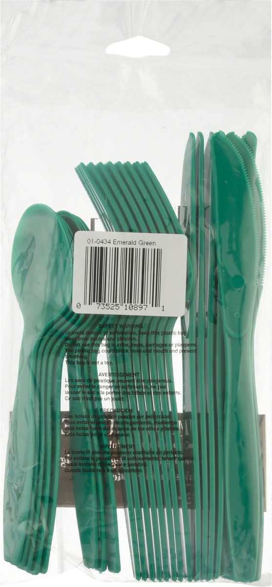 slide 4 of 9, Touch of Color Premium Emerald Green Cutlery 24 24 ea, 24 ct