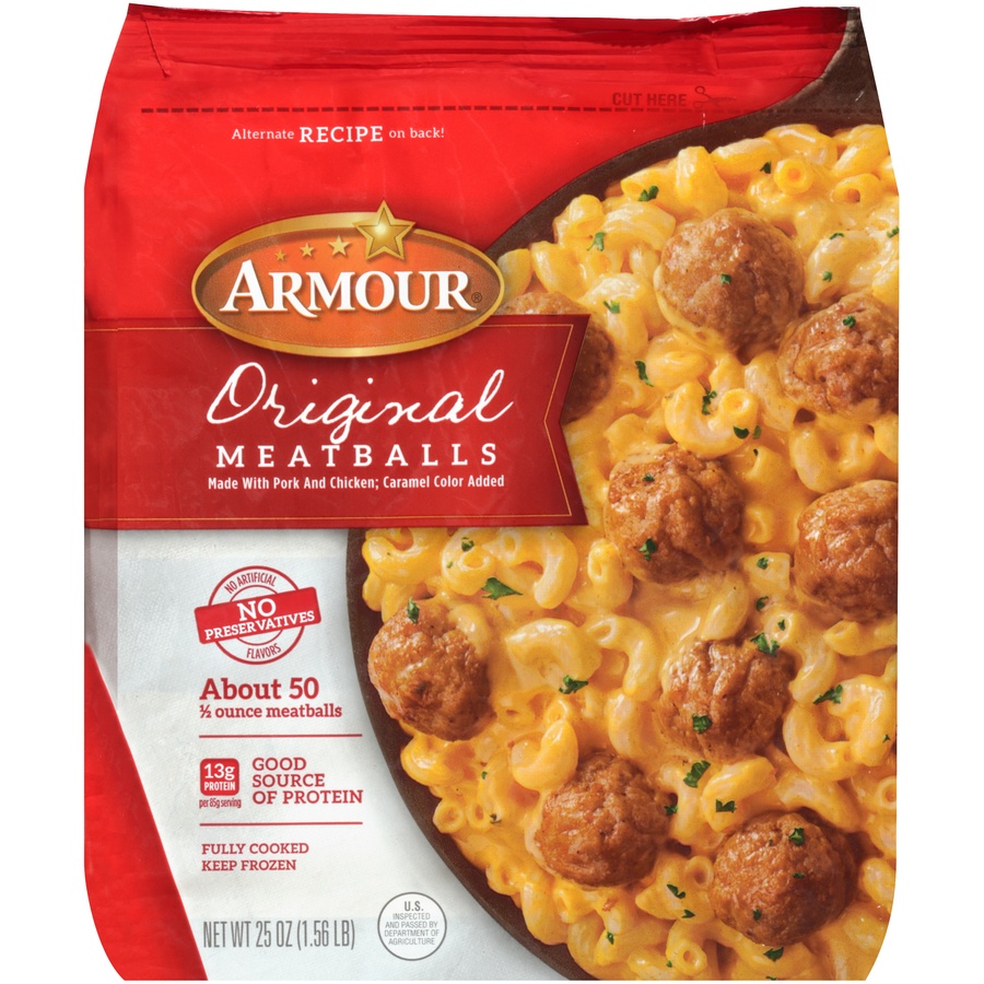 slide 1 of 1, Armour Original Meatballs, 25 oz