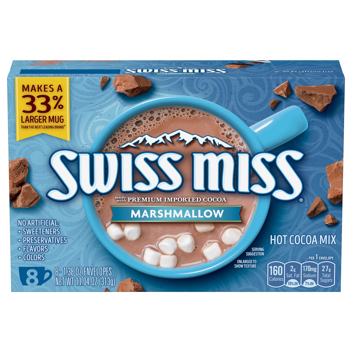 slide 1 of 1, Swiss Miss Marshmallow Hot Cocoa Mix, 8 ct; 1.38 oz