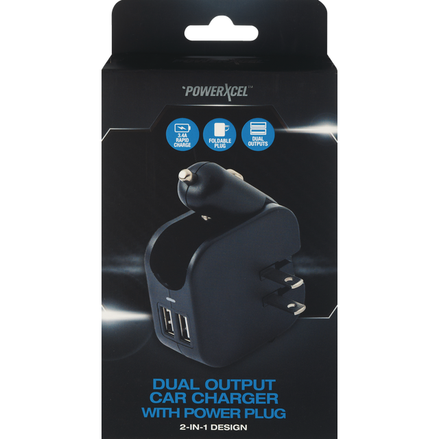 slide 1 of 1, Dualoutput Car/Wall Charger 3.4A, 1 ct