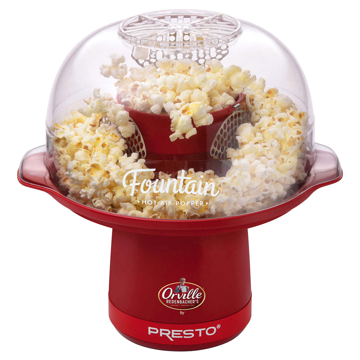 slide 1 of 1, Presto Orville Redenbacher's Fountain Hot Air Popper, Red- 04868, 1 ct