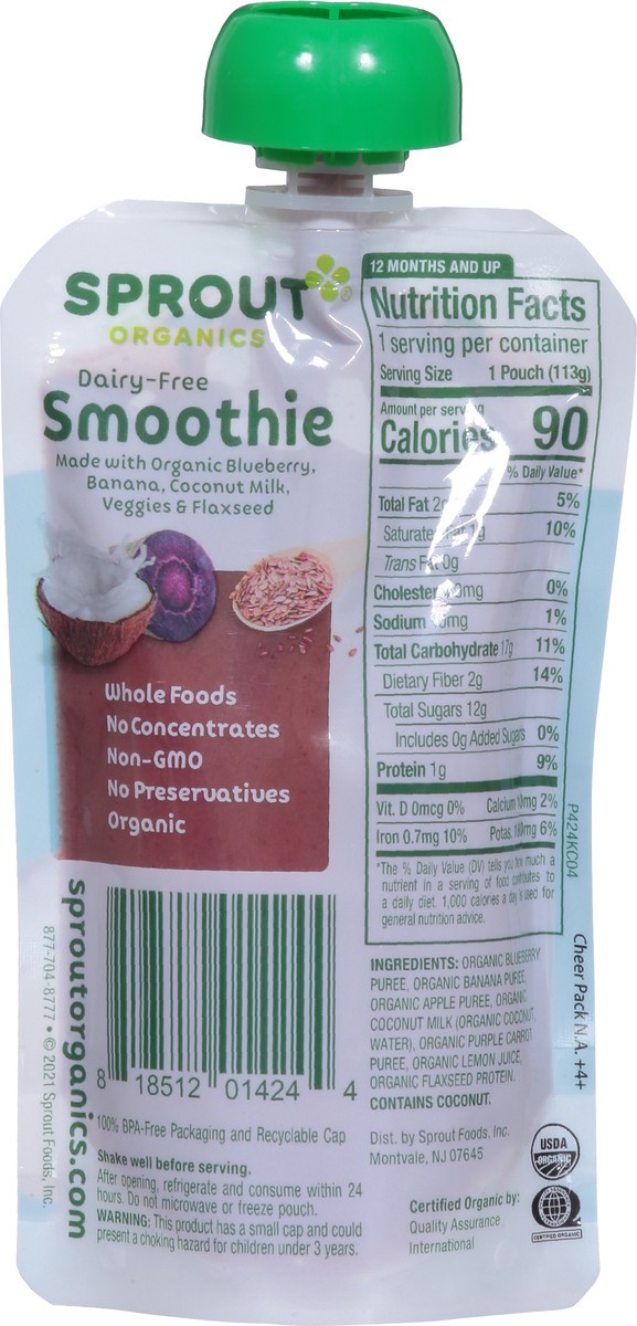 slide 2 of 9, Sprout Organics Dairy-Free 12+ Months Smoothie 4 oz, 4 oz