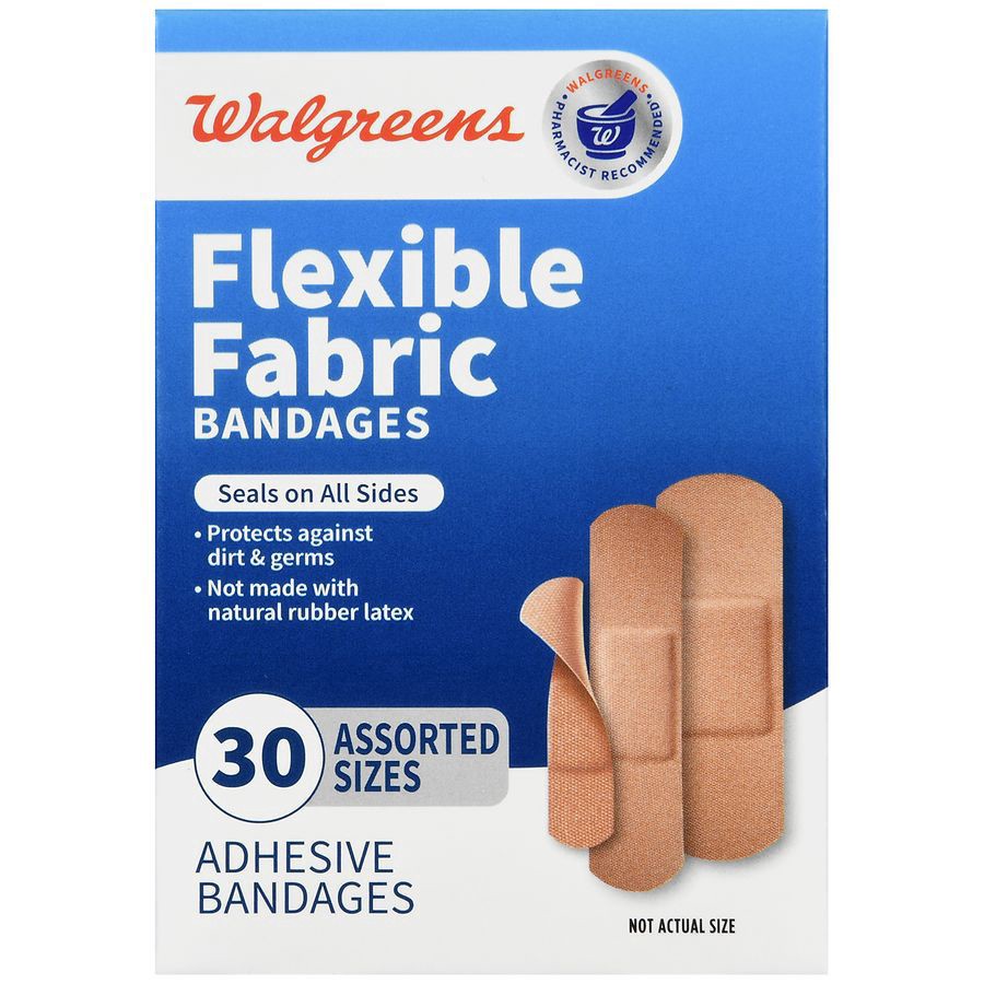 slide 4 of 5, Walgreens Flexible Fabric Bandages Assorted, 30 ct